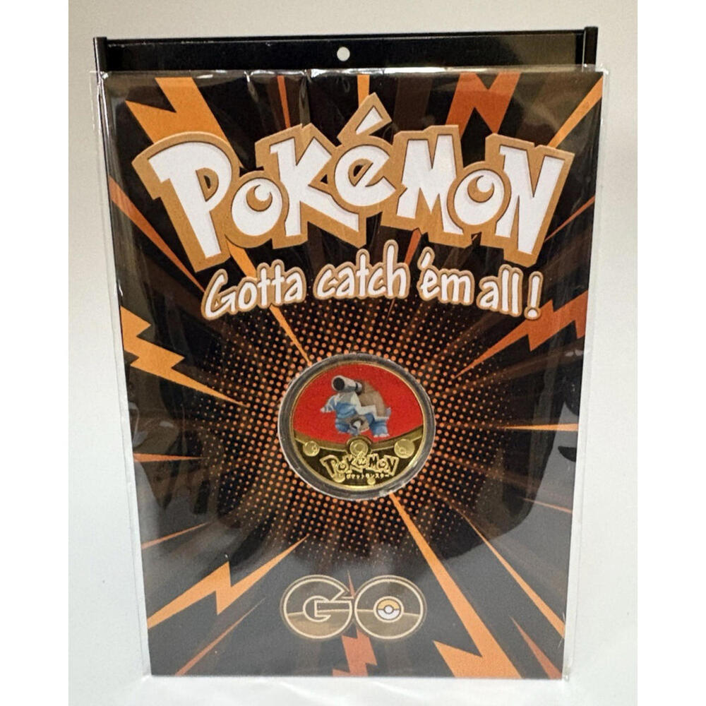 Pokemon GO | NEW 24k-Gold Plated Coin w Display Stand & Case - Blastoise
